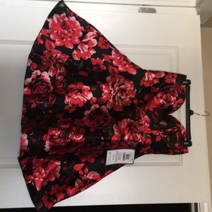 Black and red floral dress